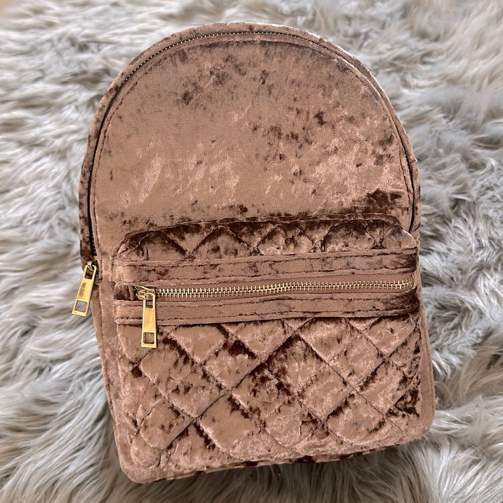 Forever 21 - NEW Velour Mini Back Pack - Mauve